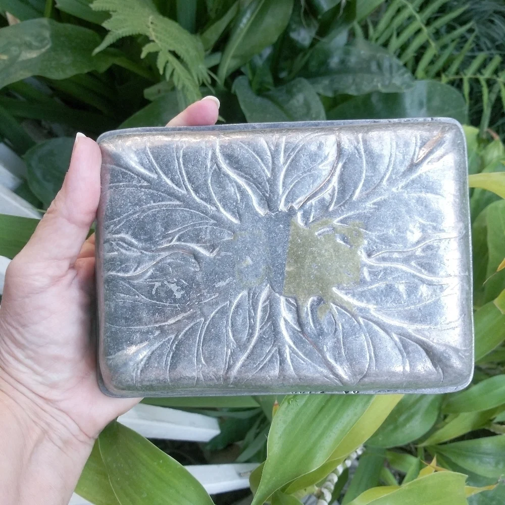 Vintage Cherubs Pewter Trinkets Box
